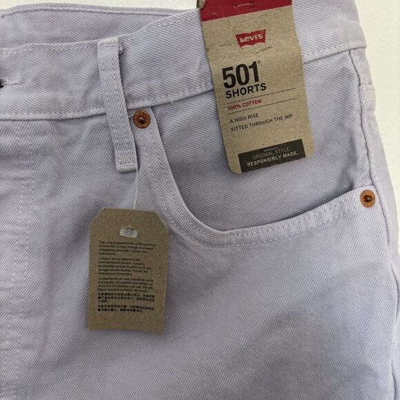 Levi's® Women's 501 Original High-Rise Jean Shorts Washed Lilac Size 33 - Picture 2 of 10